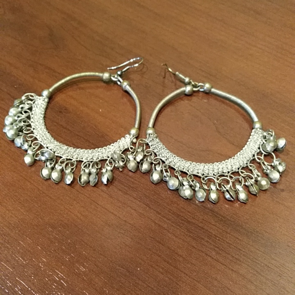 Vintage bohemian dangling hoops